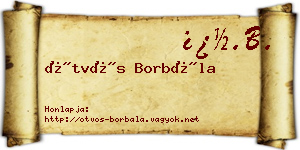 Ötvös Borbála névjegykártya